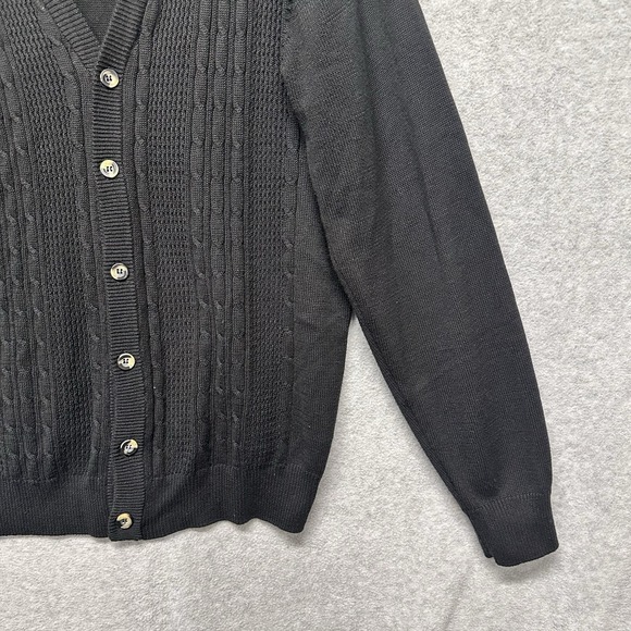 Vtg Oscar De La Renta Mens Sweater Cardigan Size L Button Long Sleeve Cable Knit - Picture 5 of 13